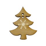 Bouton bois  sapin neige hiver noel flocon