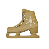 Bouton bois  patin  glace hiver 