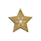 Bouton bois  étoile star flocon hiver noel
