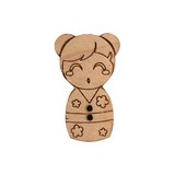 bouton bois kokeshi poupée japon fabrication artisanale française Au p'tit Bonheur broderie patchwork point de croix