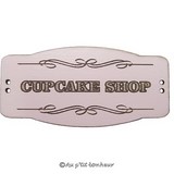 bouton bois pancarte cupcake shop rose