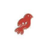 Bouton bois déco frabrication française oiseau rouge