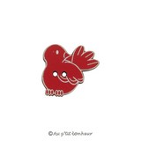 Bouton bois déco frabrication française oiseau rouge