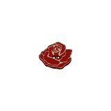 Bouton bois déco frabrication française rose rouge fleur 