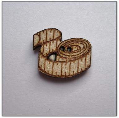 bouton bois Au p'tit Bonheur broderie patchwork point de croix