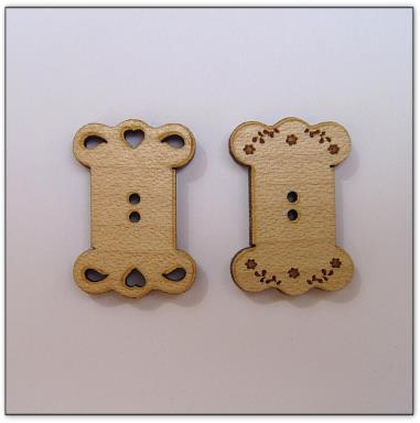 bouton bois Au p'tit Bonheur broderie patchwork point de croix