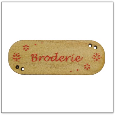 Bouton bois  fabrication artisanale française Au p'tit Bonheur broderie patchwork