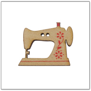 Bouton bois machine à coudre fabrication artisanale française Au p'tit Bonheur broderie patchwork