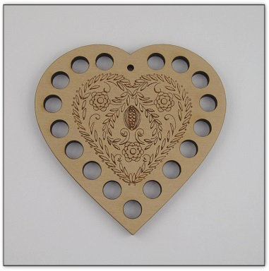 Bouton bois Au p'tit Bonheur trie fils coeur tri fils tri-fils