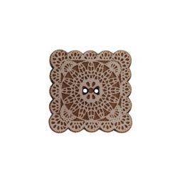 bouton bois carré de dentelle fabrication artisanale française Au p'tit Bonheur broderie patchwork point de croix