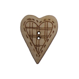 bouton bois coeur fabrication artisanale française Au p'tit Bonheur broderie patchwork point de croix