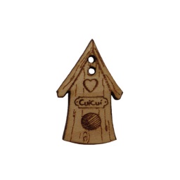 bouton bois cabane oiseau nichoir fabrication artisanale française Au p'tit Bonheur broderie patchwork point de croix