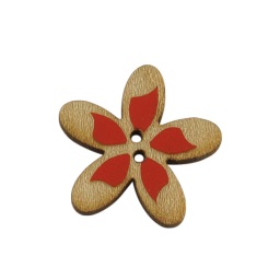 bouton bois fleur fabrication artisanale française Au p'tit Bonheur broderie patchwork point de croix