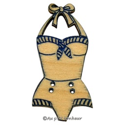 bouton bois maillot de bain vintage au p'tit bonheur broderie patchwork made in france alsace