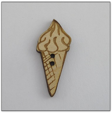 Bouton bois  Au p'tit Bonheur cornet glace