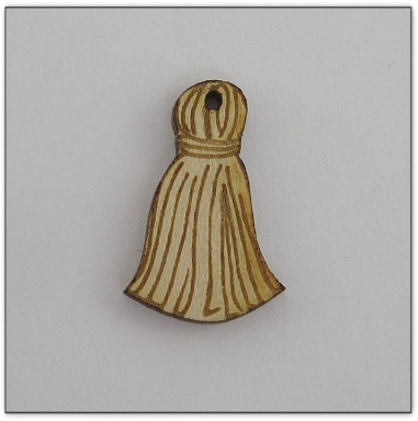 Bouton bois  Au p'tit Bonheur gland pompon