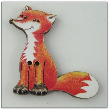 Bouton bois renard fabrication artisanale française Au p'tit Bonheur brodrie patchwork