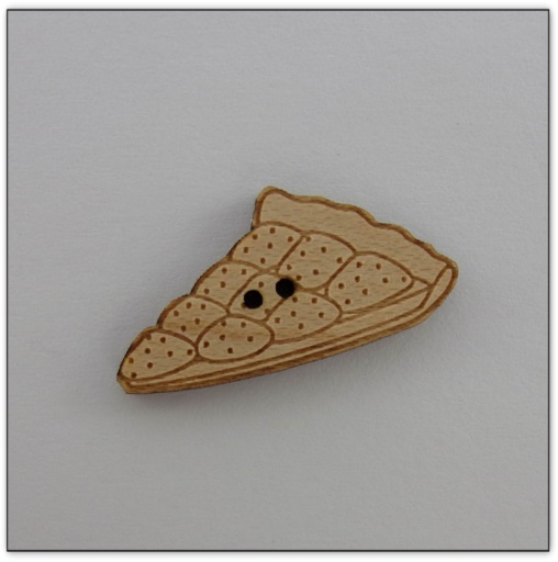 Bouton bois Au p'tit Bonheur tarte aux fraises