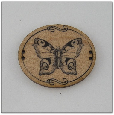 Bouton bois Au p'tit Bonheur - papillon