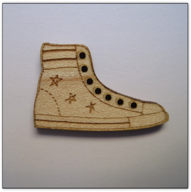 bouton bois Au p'tit Bonheur broderie patchwork