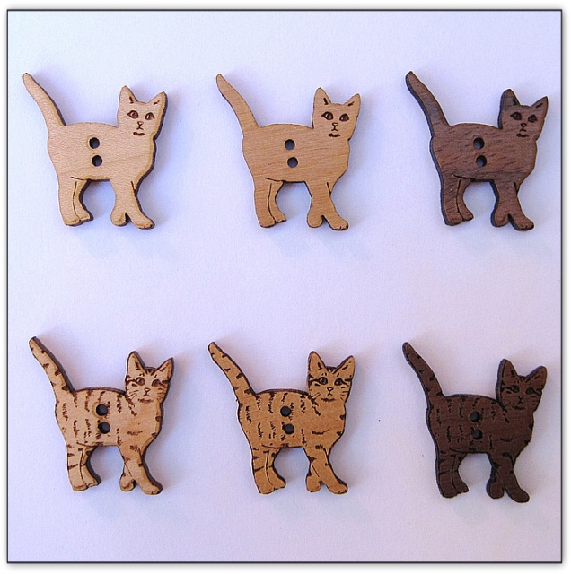 bouton bois Au p'tit Bonheur broderie patchwork
