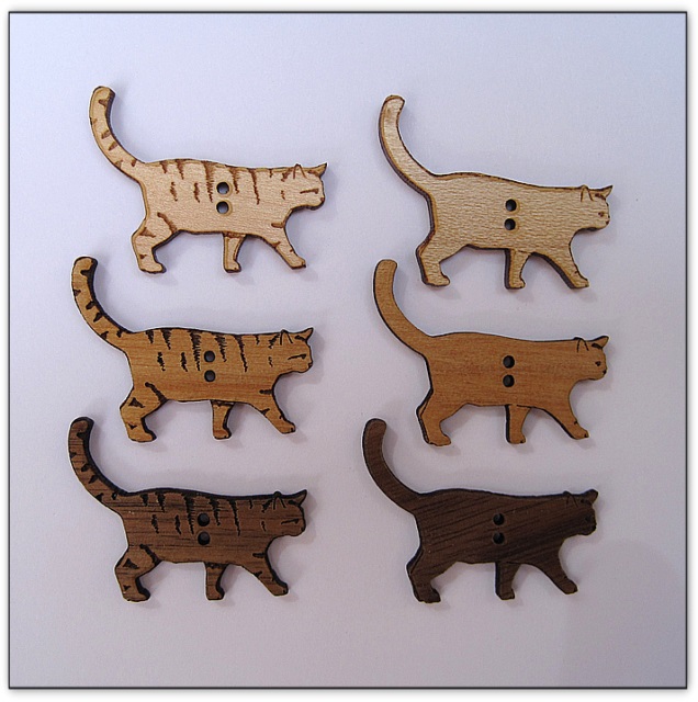 bouton bois Au p'tit Bonheur broderie patchwork