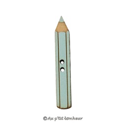 bouton crayon de couleur bleu bois au p'tit bonheur Alsace Nothalten