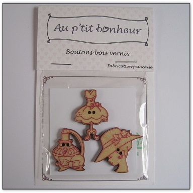 Bouton bois Au P'tit Bonheur