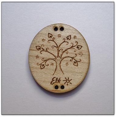 bouton bois Au p'tit Bonheur broderie patchwork point de croix