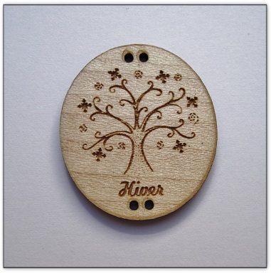 bouton bois Au p'tit Bonheur broderie patchwork point de croix