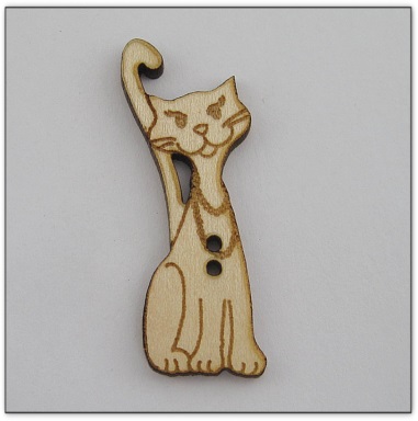 Bouton bois  Au p'tit Bonheur Madame Chat
