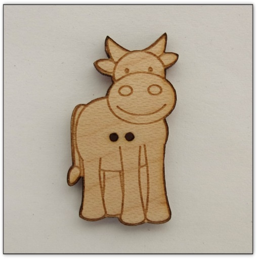 Bouton bois Au p'tit Bonheur boeuf crèche