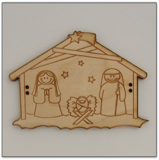 Bouton bois Au p'tit Bonheur crèche 