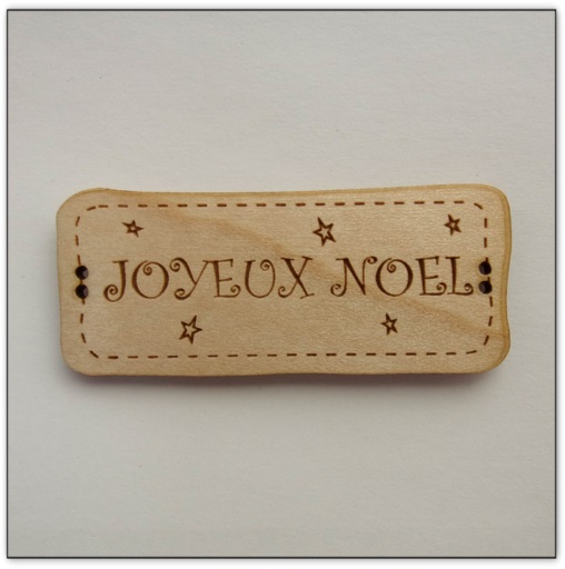 Bouton bois Au p'tit Bonheur joyeux Noël