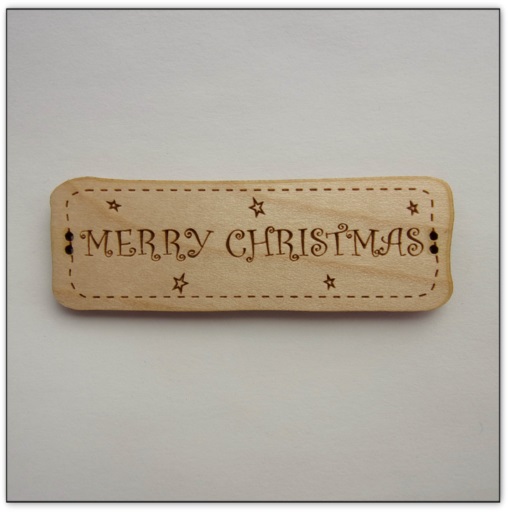 Bouton bois Au p'tit Bonheur merry christmas