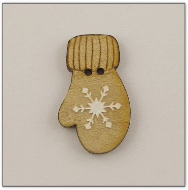 Bouton moufle bois broderie Au p'tit Bonheur