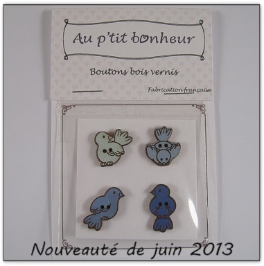 Bouton bois Au p'tit Bonheur