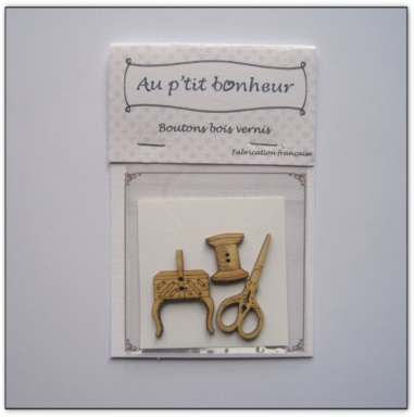 bouton bois Au p'tit Bonheur broderie patchwork