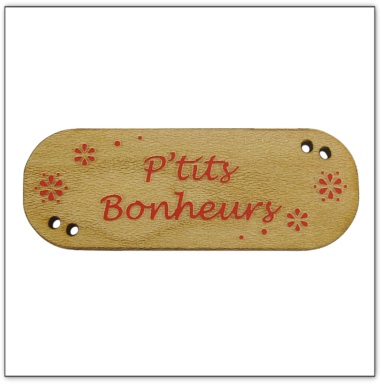 Bouton bois  fabrication artisanale française Au p'tit Bonheur broderie patchwork