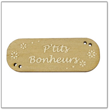 Bouton bois  fabrication artisanale française Au p'tit Bonheur broderie patchwork