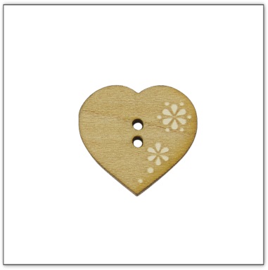 Bouton bois coeur fabrication artisanale française Au p'tit Bonheur broderie patchwork