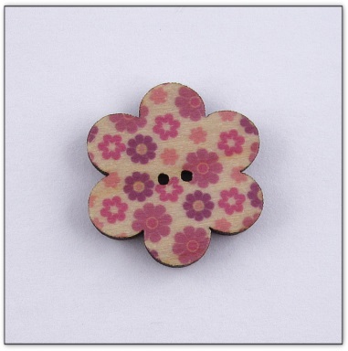 Bouton bois fleur liberty  fabrication artisanale française Au p'tit Bonheur broderie patchwork