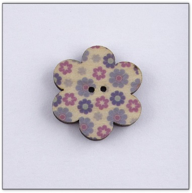 Bouton bois fleur liberty  fabrication artisanale française Au p'tit Bonheur broderie patchwork