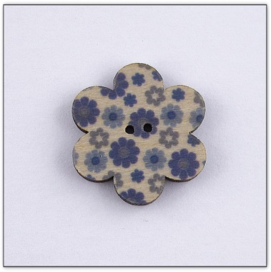 Bouton bois fleur liberty  fabrication artisanale française Au p'tit Bonheur broderie patchwork