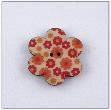 Bouton bois fleur liberty  fabrication artisanale française Au p'tit Bonheur broderie patchwork