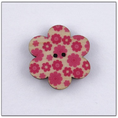 Bouton bois fleur liberty  fabrication artisanale française Au p'tit Bonheur broderie patchwork