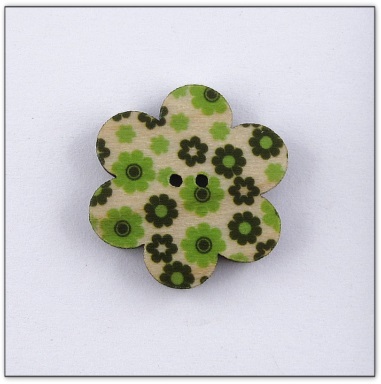 Bouton bois fleur liberty  fabrication artisanale française Au p'tit Bonheur broderie patchwork