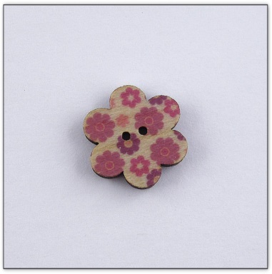 Bouton bois fleur liberty  fabrication artisanale française Au p'tit Bonheur broderie patchwork