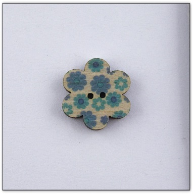 Bouton bois fleur liberty  fabrication artisanale française Au p'tit Bonheur broderie patchwork