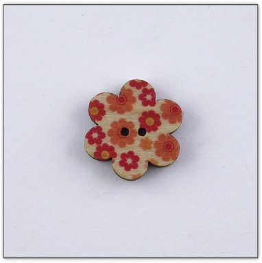 Bouton bois fleur liberty  fabrication artisanale française Au p'tit Bonheur broderie patchwork